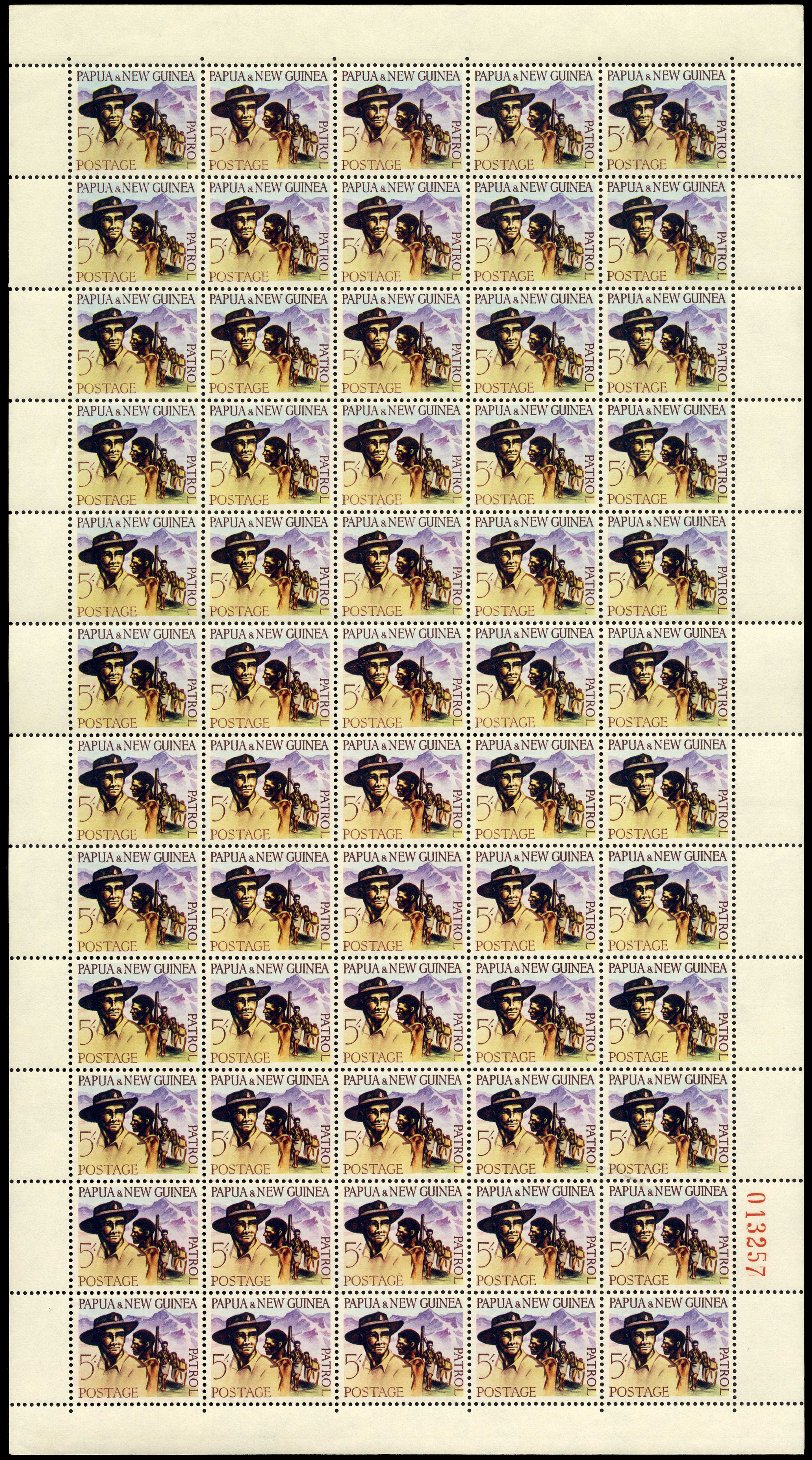 1962 5/- Patrol in a complete unfolded sheet...