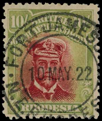1917-20 10/- Head Die IIIA, perf 14. Fine...