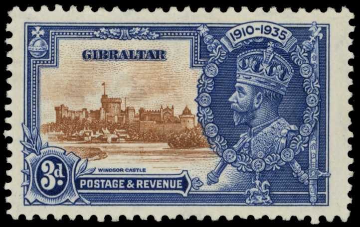 1935 Silver Jubilee 3d showing EXTRA...