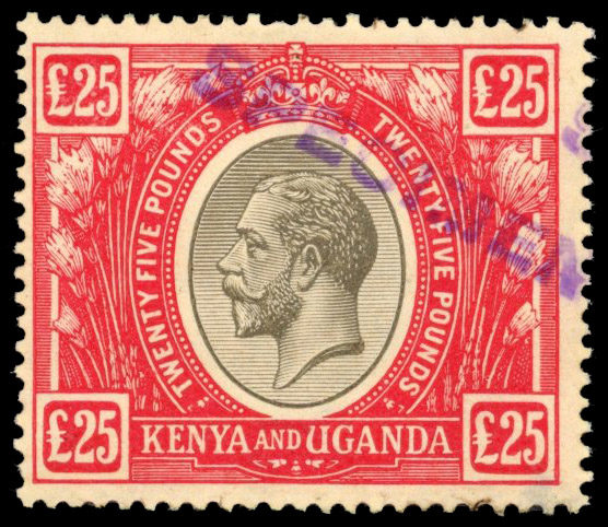KUT SG 102s 1922 £25 local Specimen handstamp