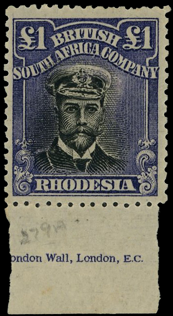 1913-19 ‘Admiral’, Head Die IIIA, Toned paper, £1 deep black and violet-indigo,
