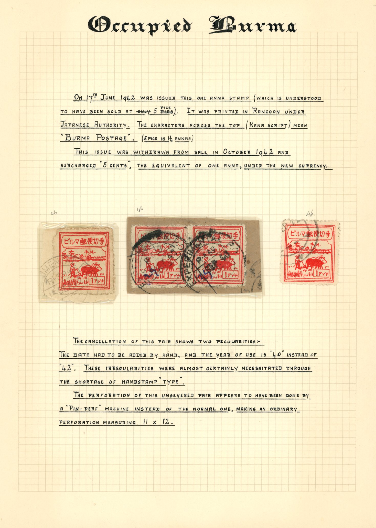 1942 1a scarlet 'Farmer' issue collection on...
