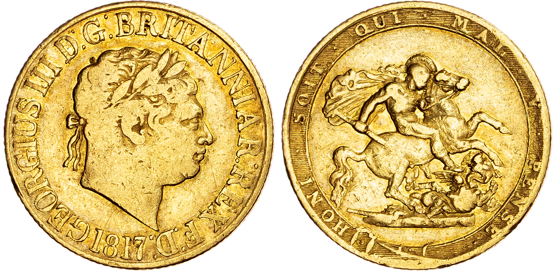 George III (1760-1820), AV Sovereign, 1817, New Coinage.