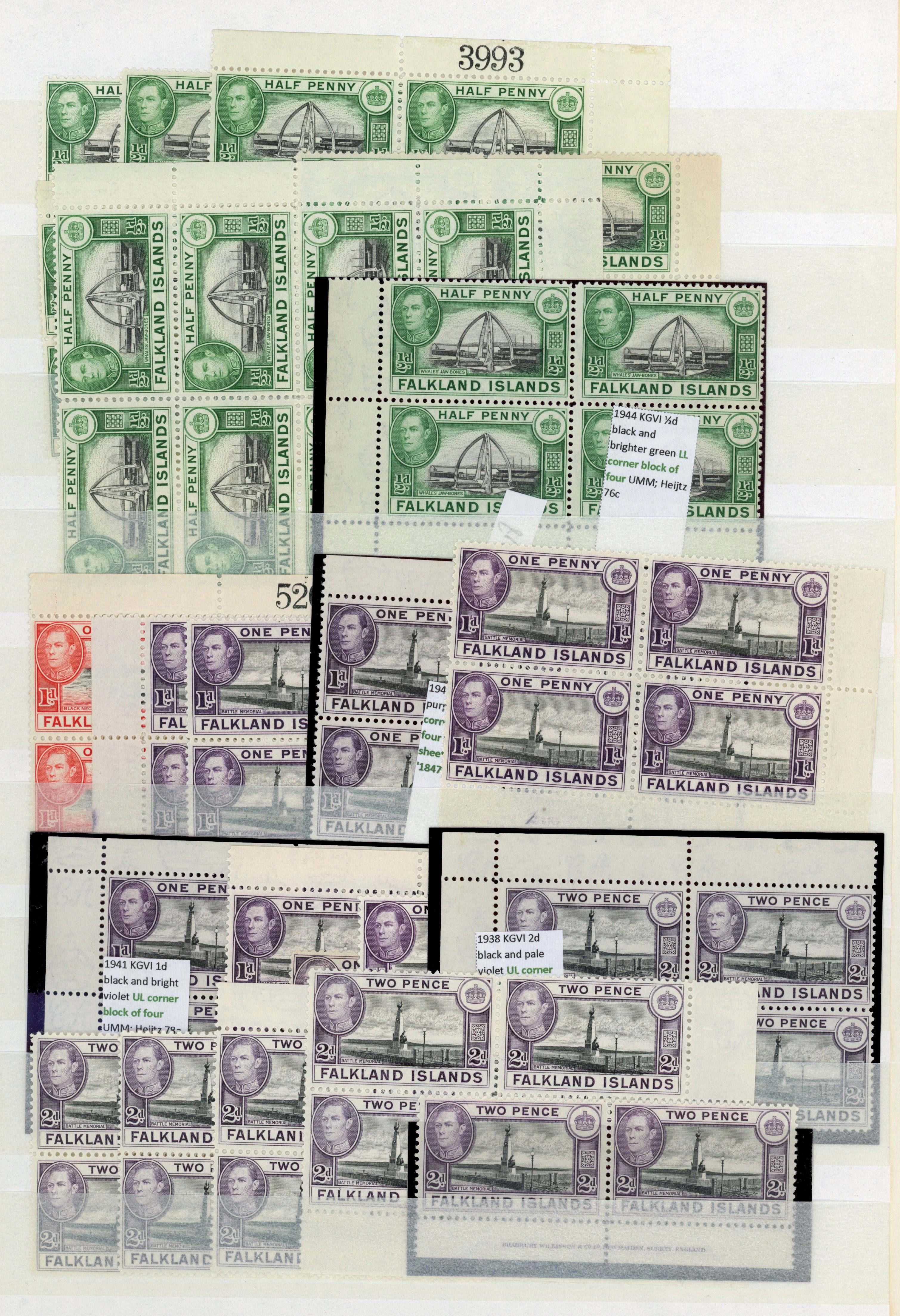 Falkland Islands SG 146-157 collection mint