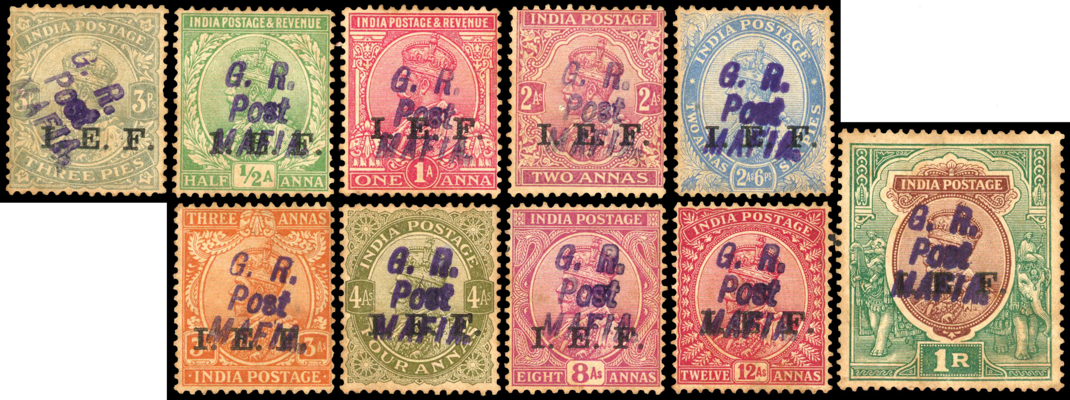 Tanganyika MAFIA ISLAND 1916 set of 10 mint SG M43/52