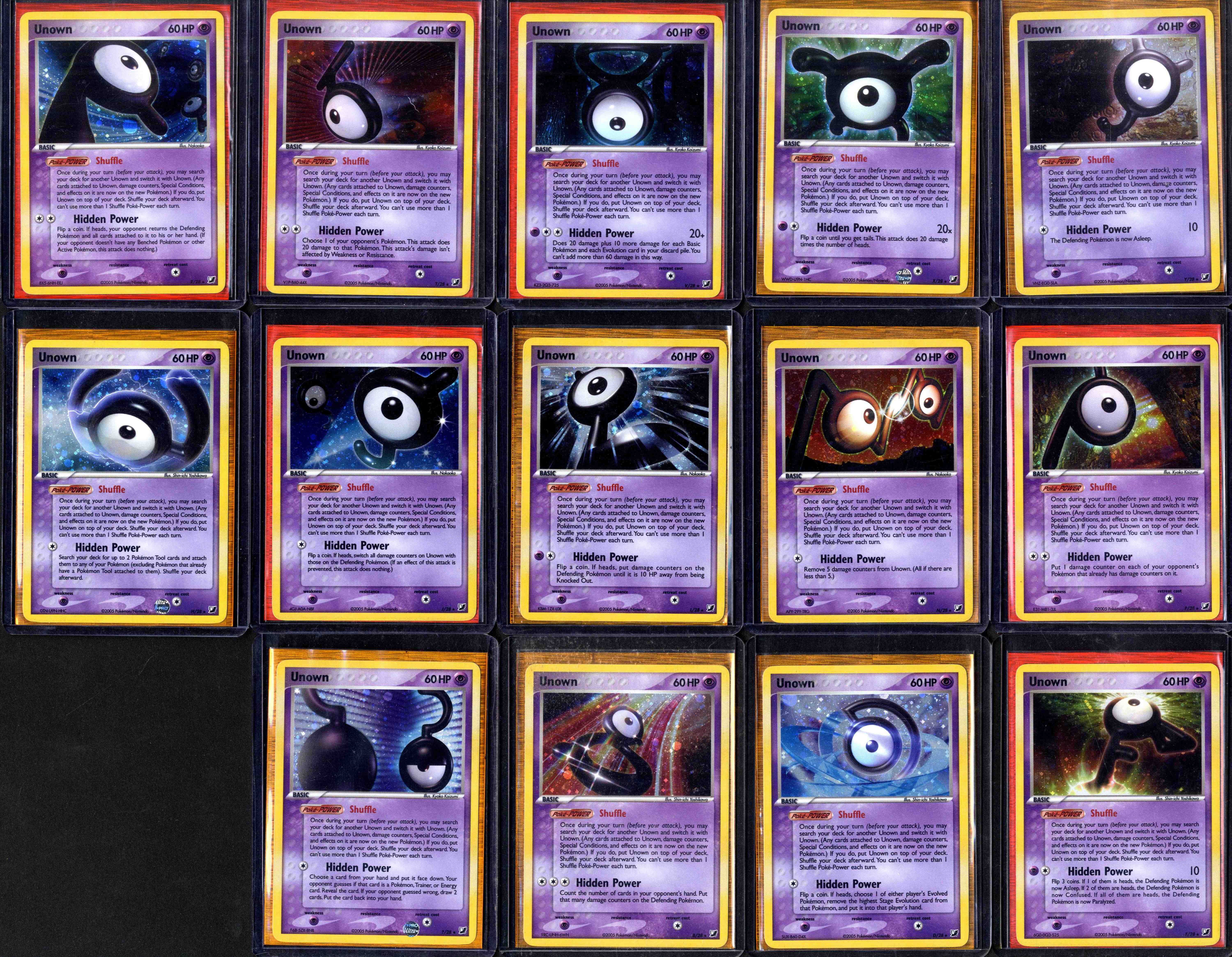 Pokémon TCG - EX Unseen Forces Unown Subset #28/28