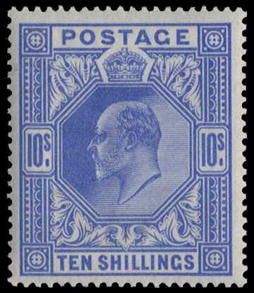 1902 10s ultramarine. Very fine and...