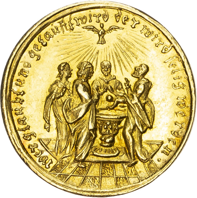 Germany. Gold Religious Medal. Circa 1760-1810. 