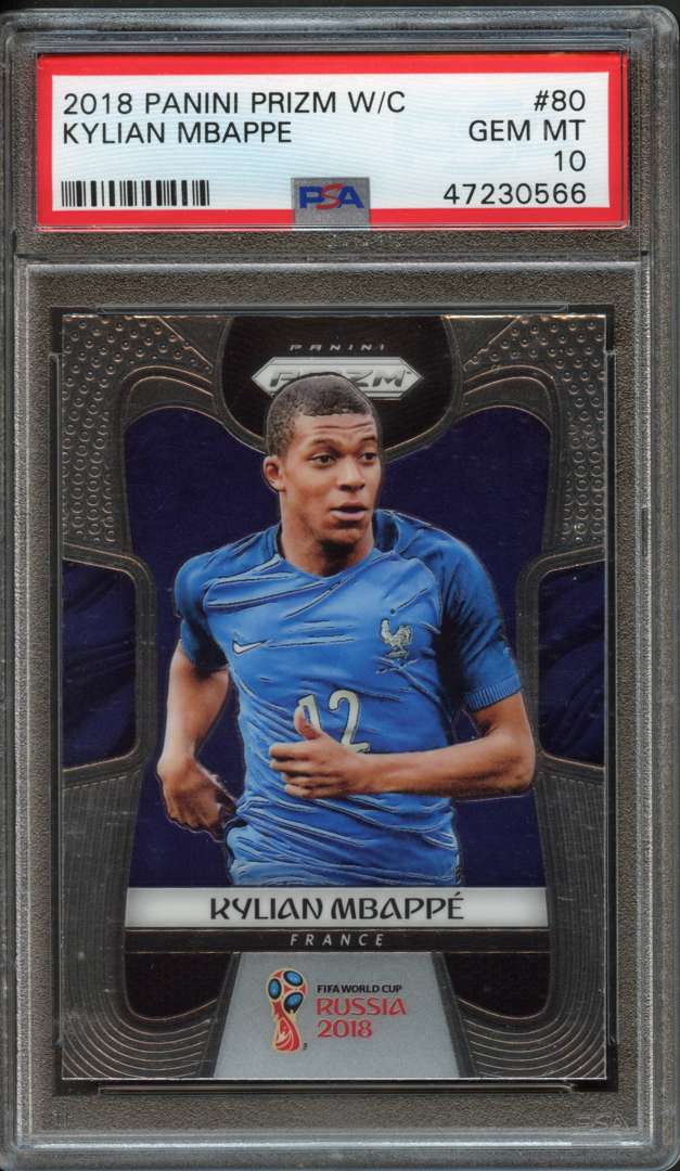 2018 PANINI PRIZM MBAPPE エムバペ RC PSA10 Past auction: PSA 10 2018 Kylian Mbappé Panini Prizm W/C | 26
