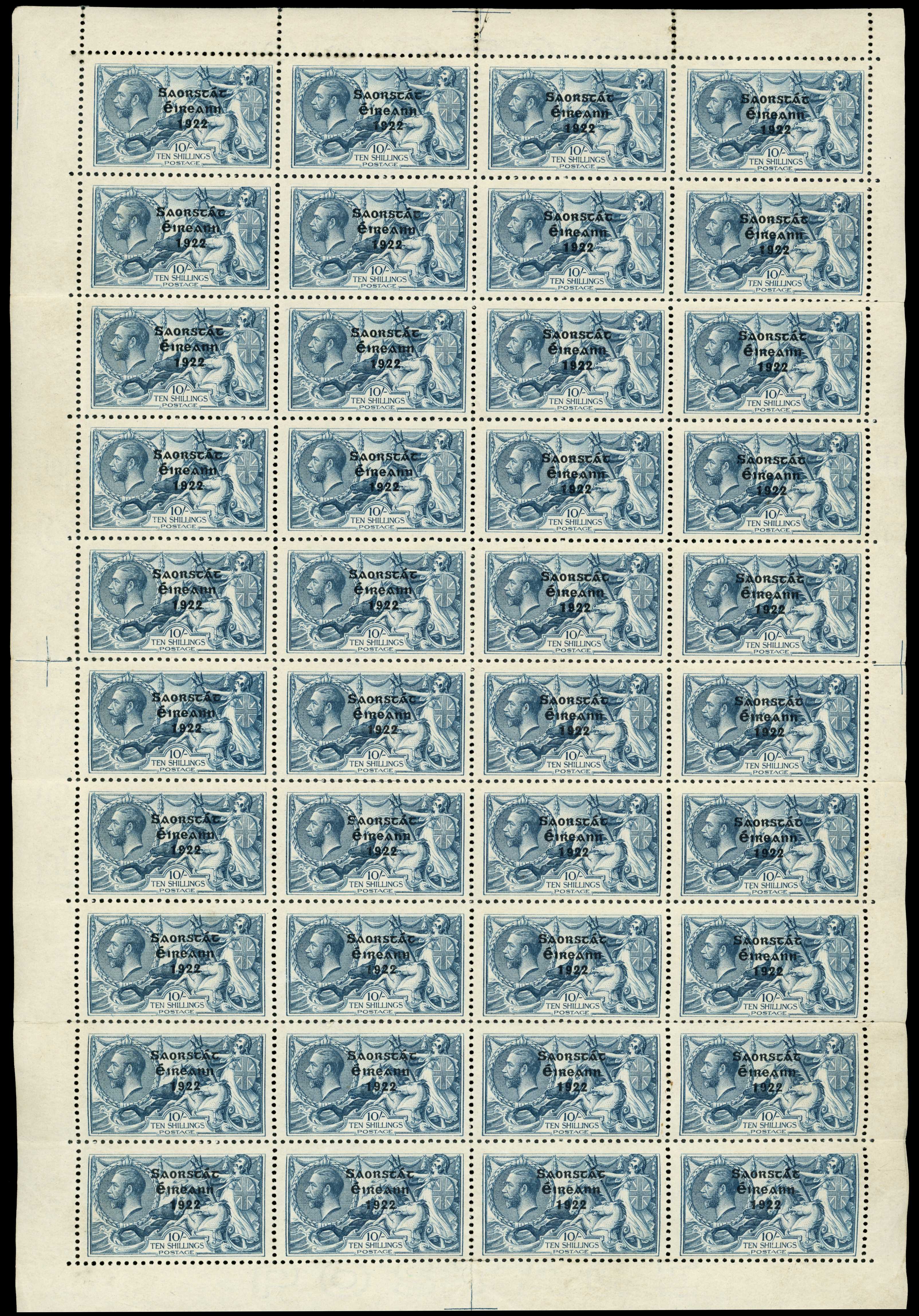1922-23 'SAORSTAT' overprint on 10s...