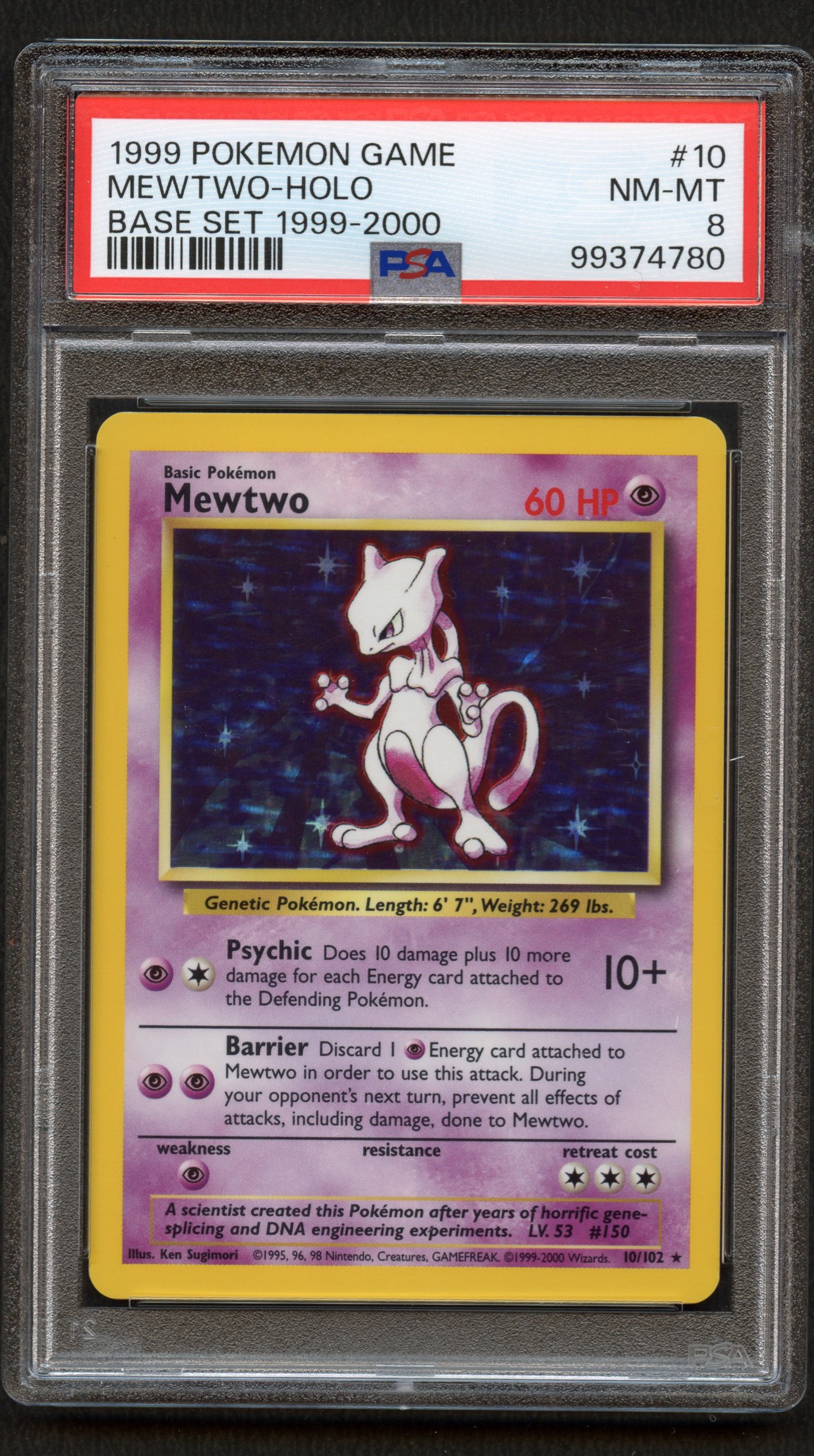 PSA 8 Mewtwo - Base Set 4th Print - 1999-2000