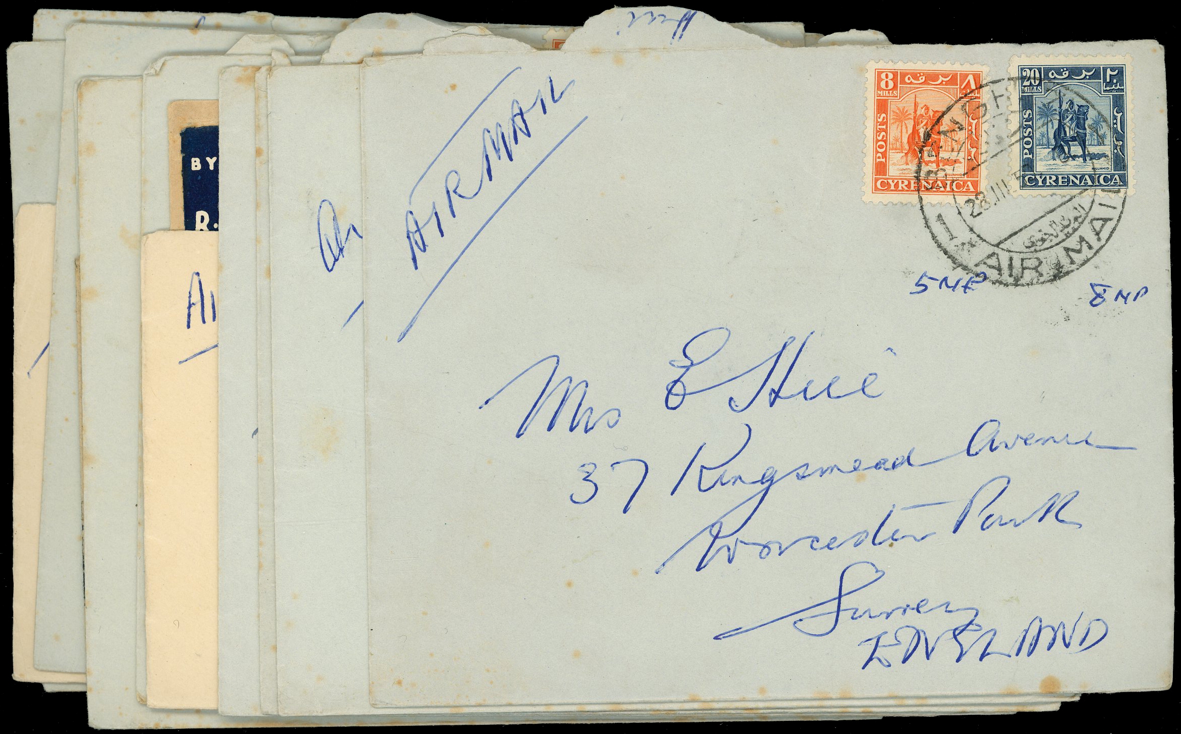 1950 twenty-nine commercial envelopes to England