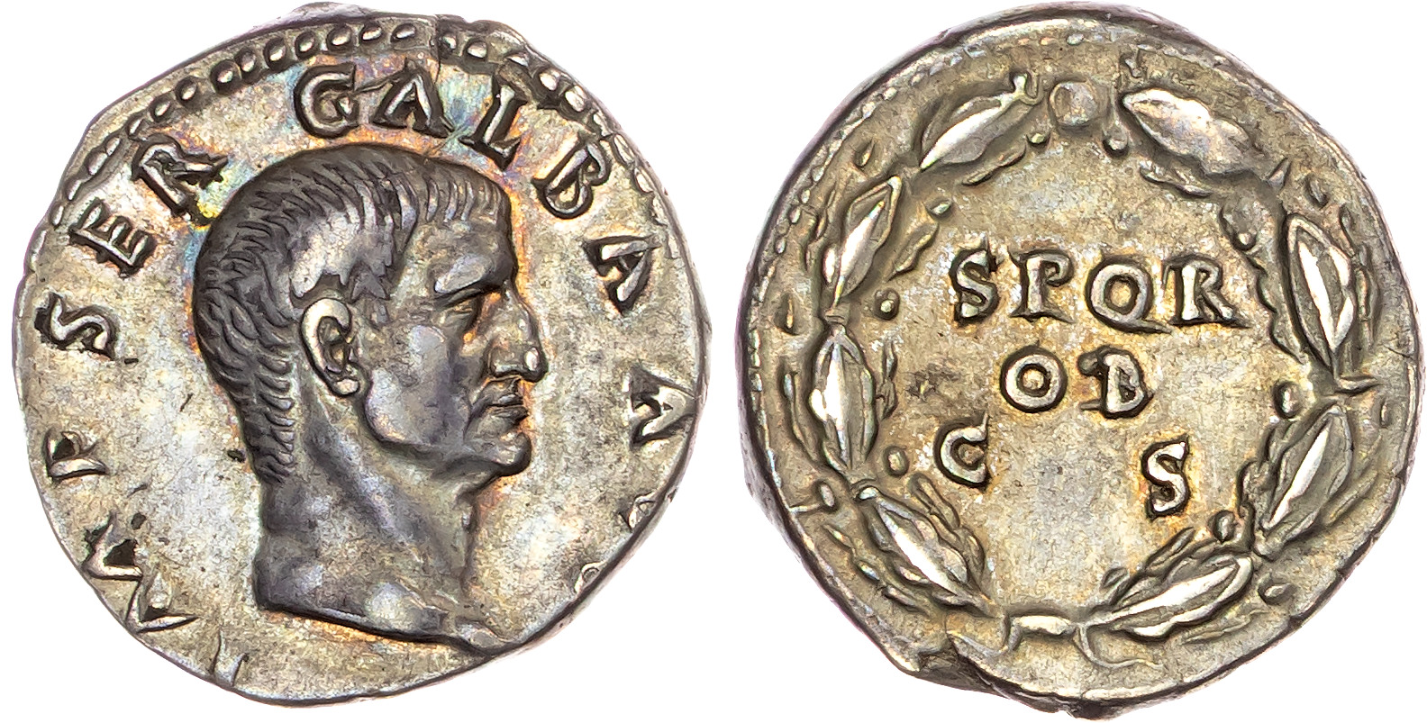 Galba (AD 68-69) AR Denarius, Rome, July AD 68-January AD 69, 3.57g.