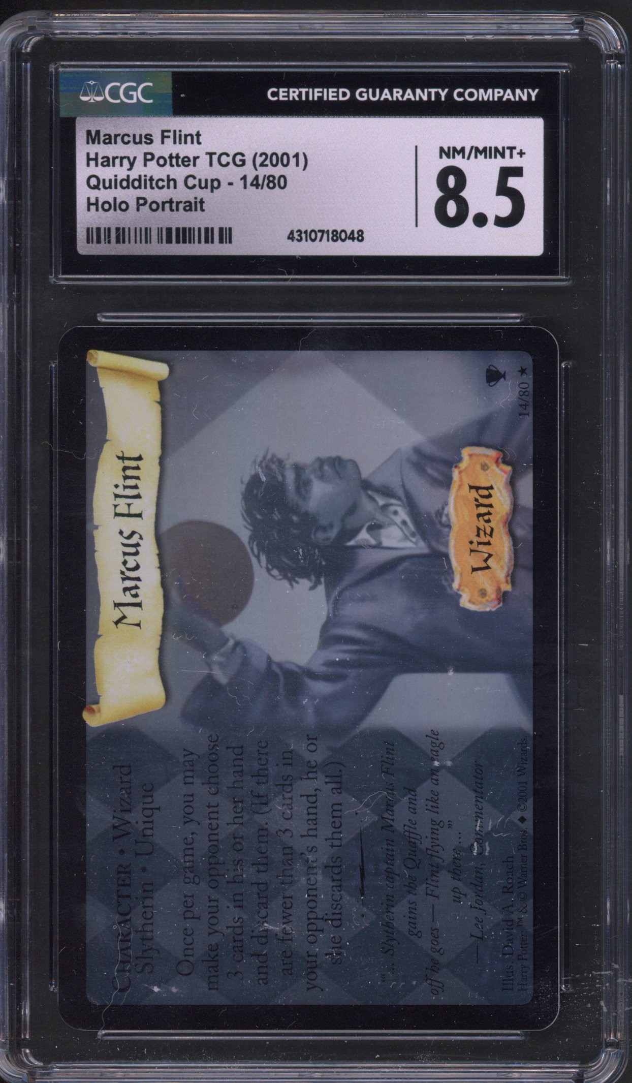 Harry Potter TCG - CGC 8.5 Marcus Flint Portrait Holo Quidditch Cup #14/80 