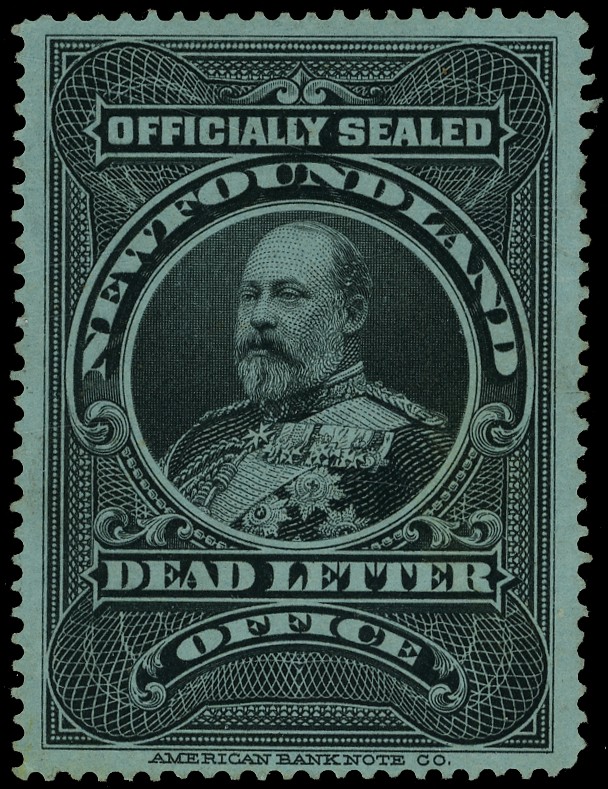 Newfoundland 1905 dead letter office stamp, unused with BPA certificate...