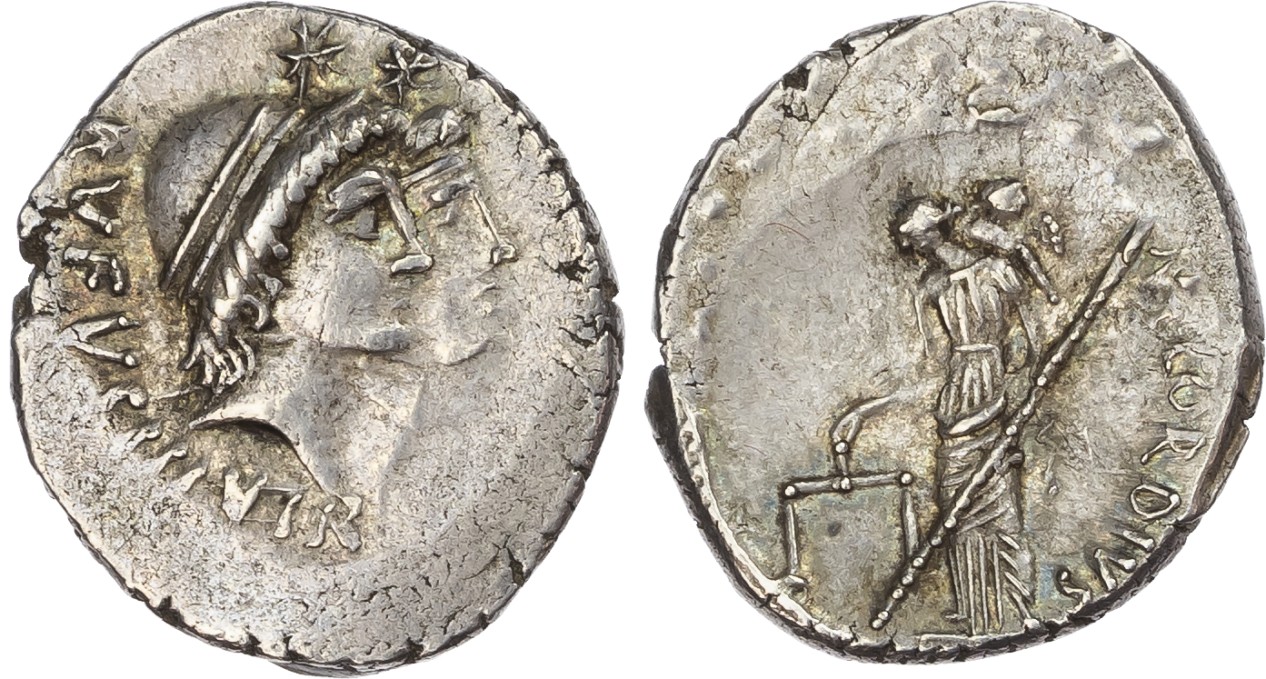 Mn. Cordius Rufus (46 BC) AR Denarius, Rome, 3.89g. 