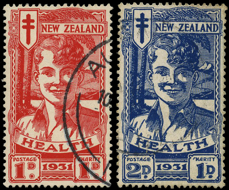 1931 'Smiling Boy' pair fine used. 1d with...