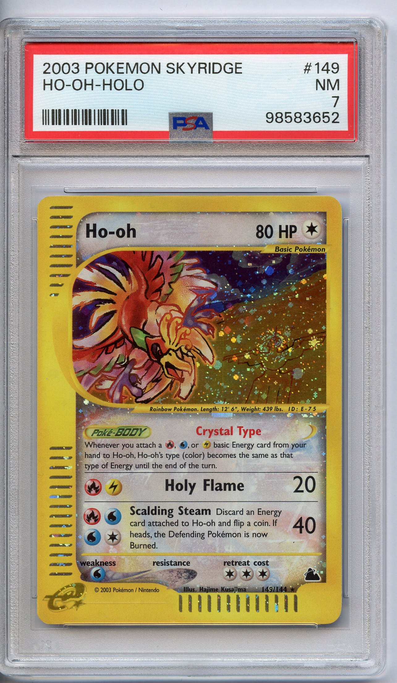 PSA 7 Ho-oh Holo Crystal #149 - Skyridge 2003