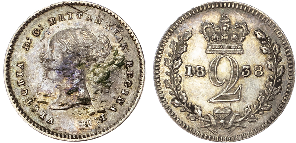 Victoria (1837-1901) Twopences (2), 1838, 1883.