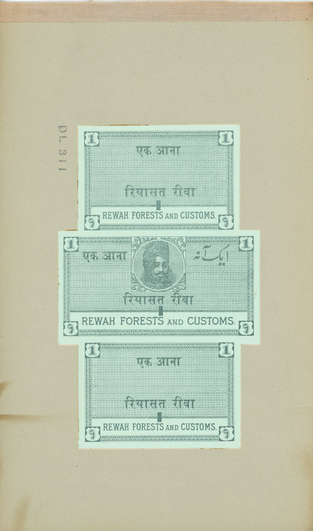 Revenues; Rewa. 1940 Forests and Customs Type...