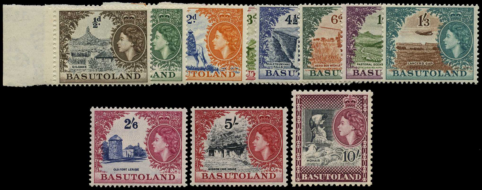 1954 set of eleven, unmounted o.g. SG...