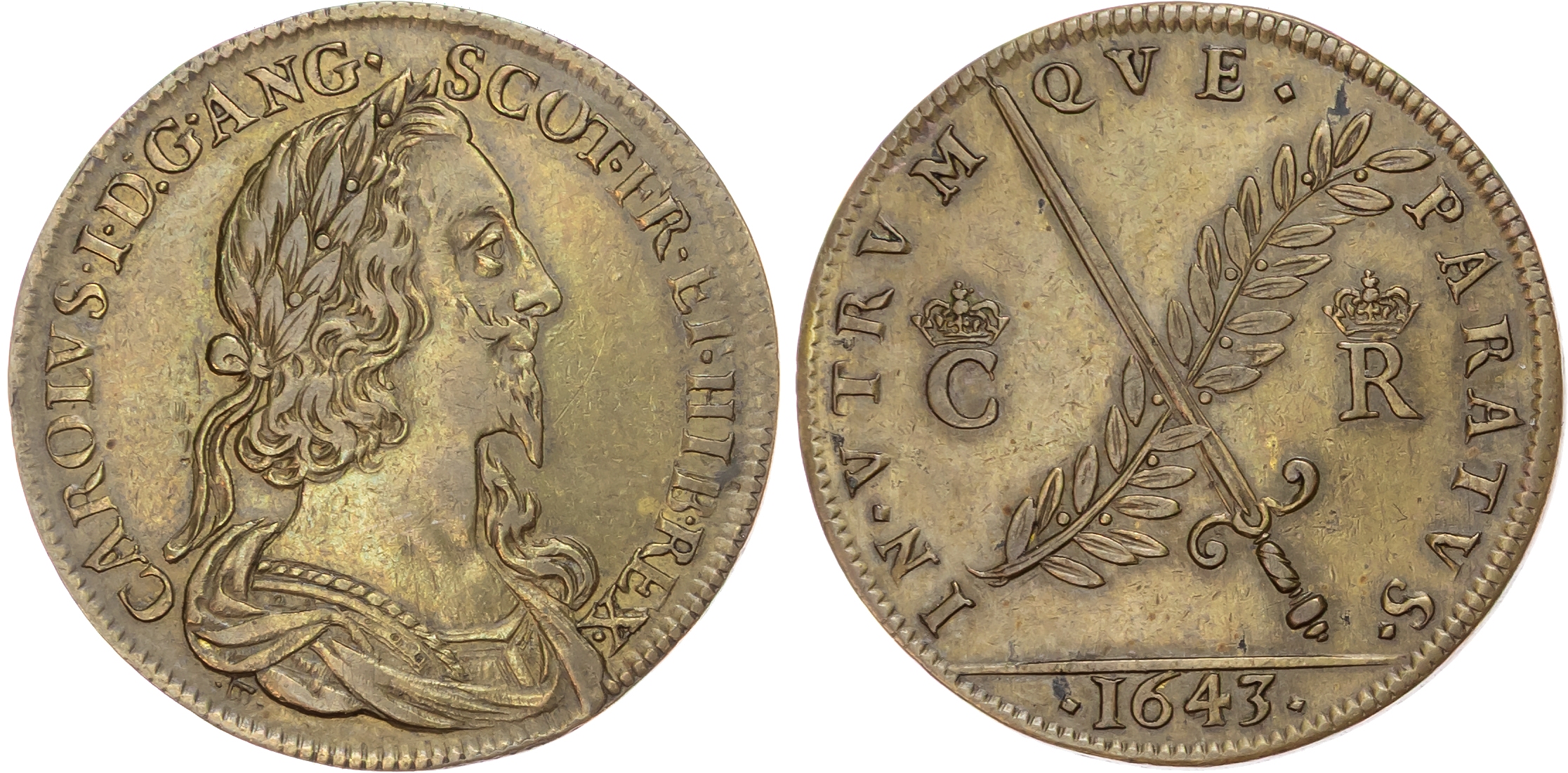 Charles I, (1625-1649), Peace or War, AE medal 1643.