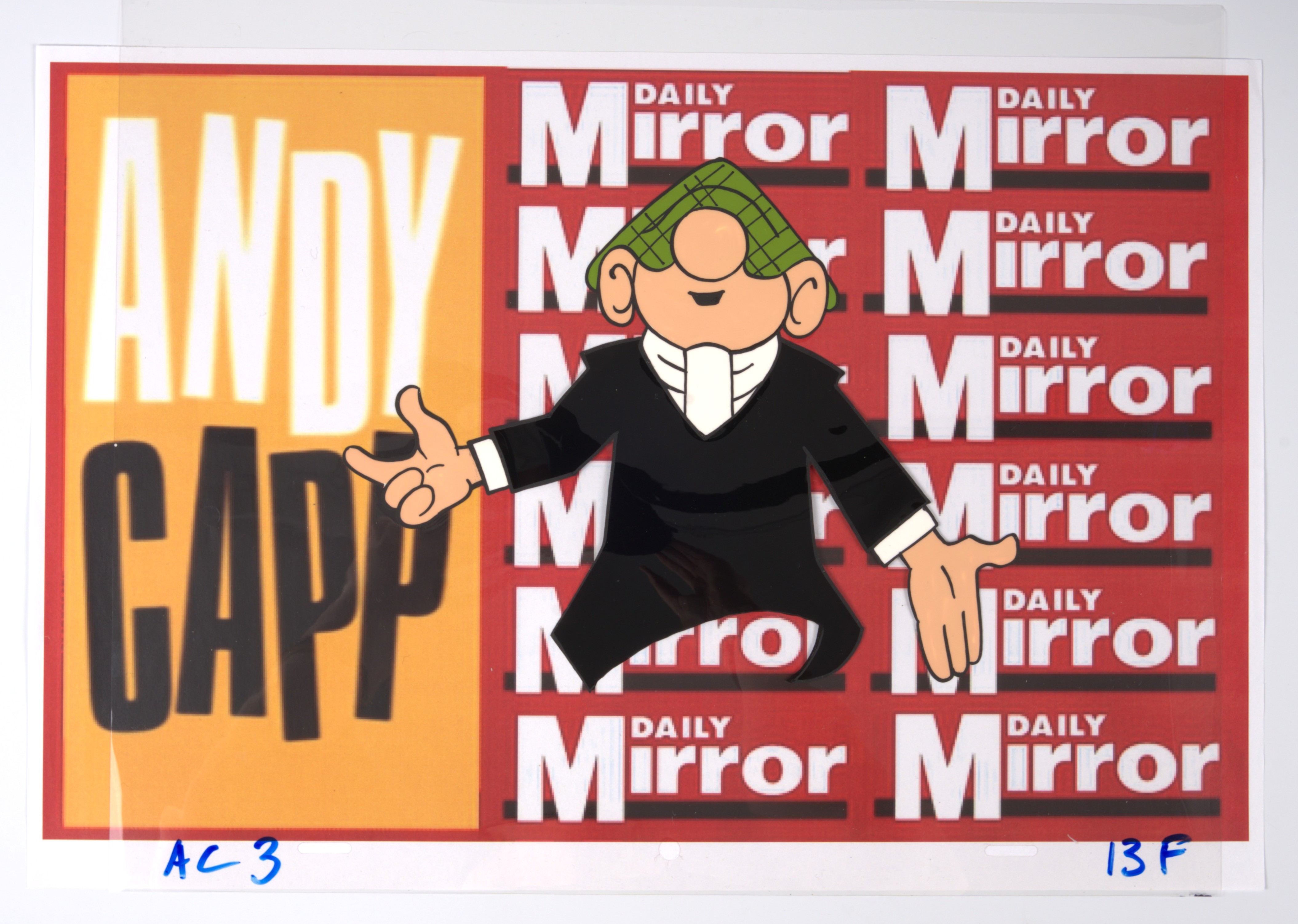 Andy Capp Hand Painted Production Cel (Daily Mirror, 1980s) TV Advert with Anne Robinson