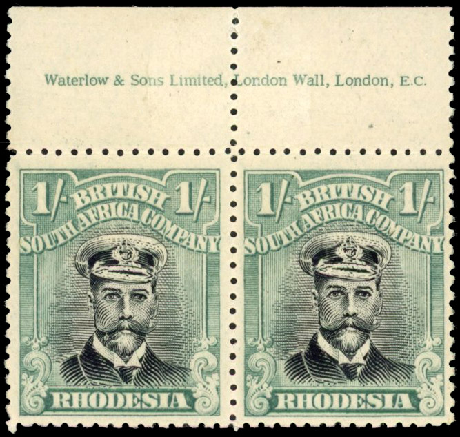 Rhodesia 1/- SG 272b imprint pair mint