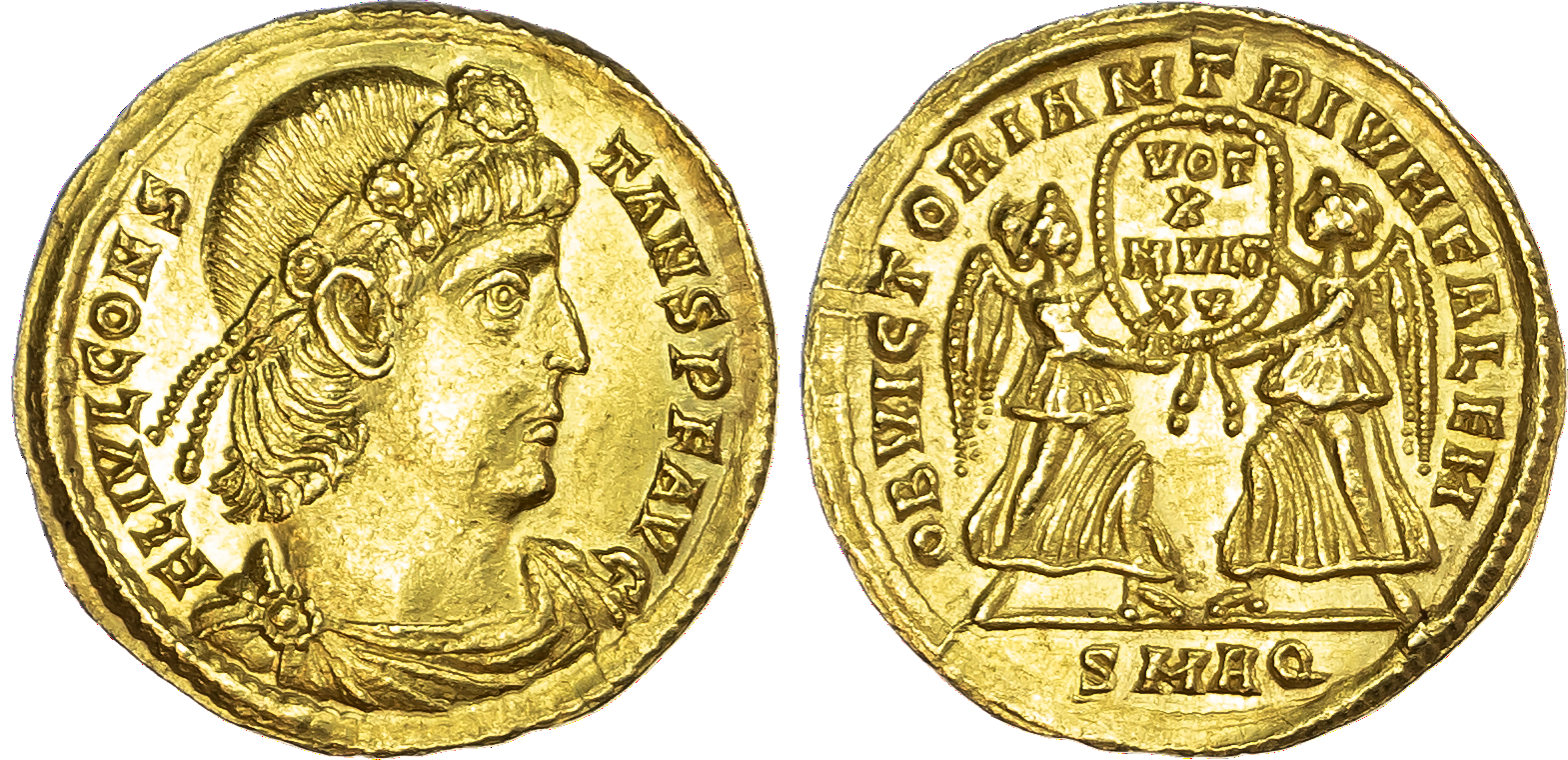 Constans (as Augustus, AD 337-350) AV Stater, mint of Aquileia, c. AD 340-350, 8.64g.