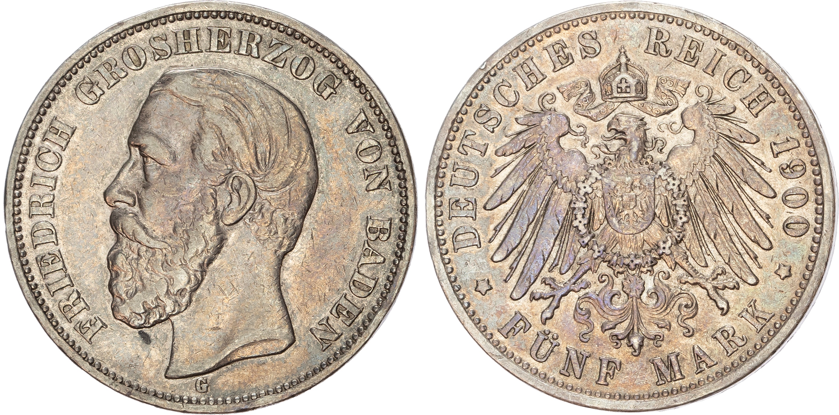 Germany, Baden, Frederick I (1858-1907), silver 5 Marks (3).