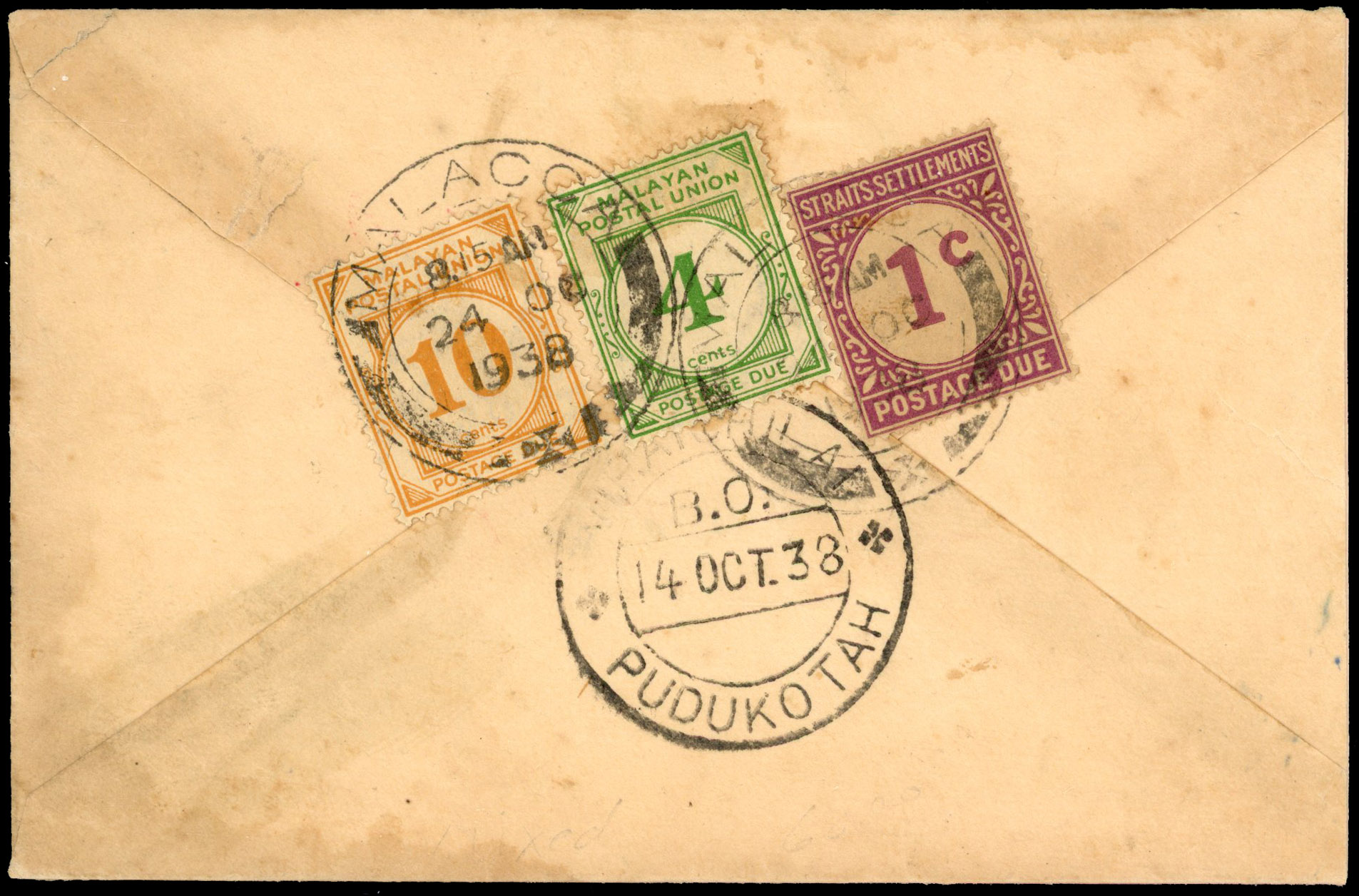 Malayan Postal Union 1938 cover