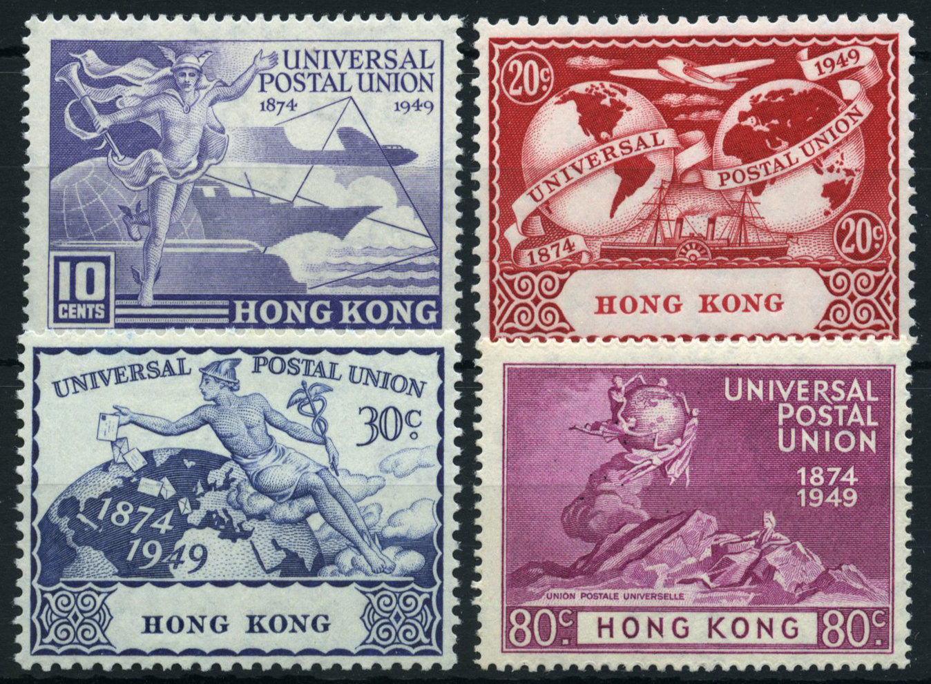 1949 UPU 75th Anniversary set of four, u/m. SG 173-176, cat...