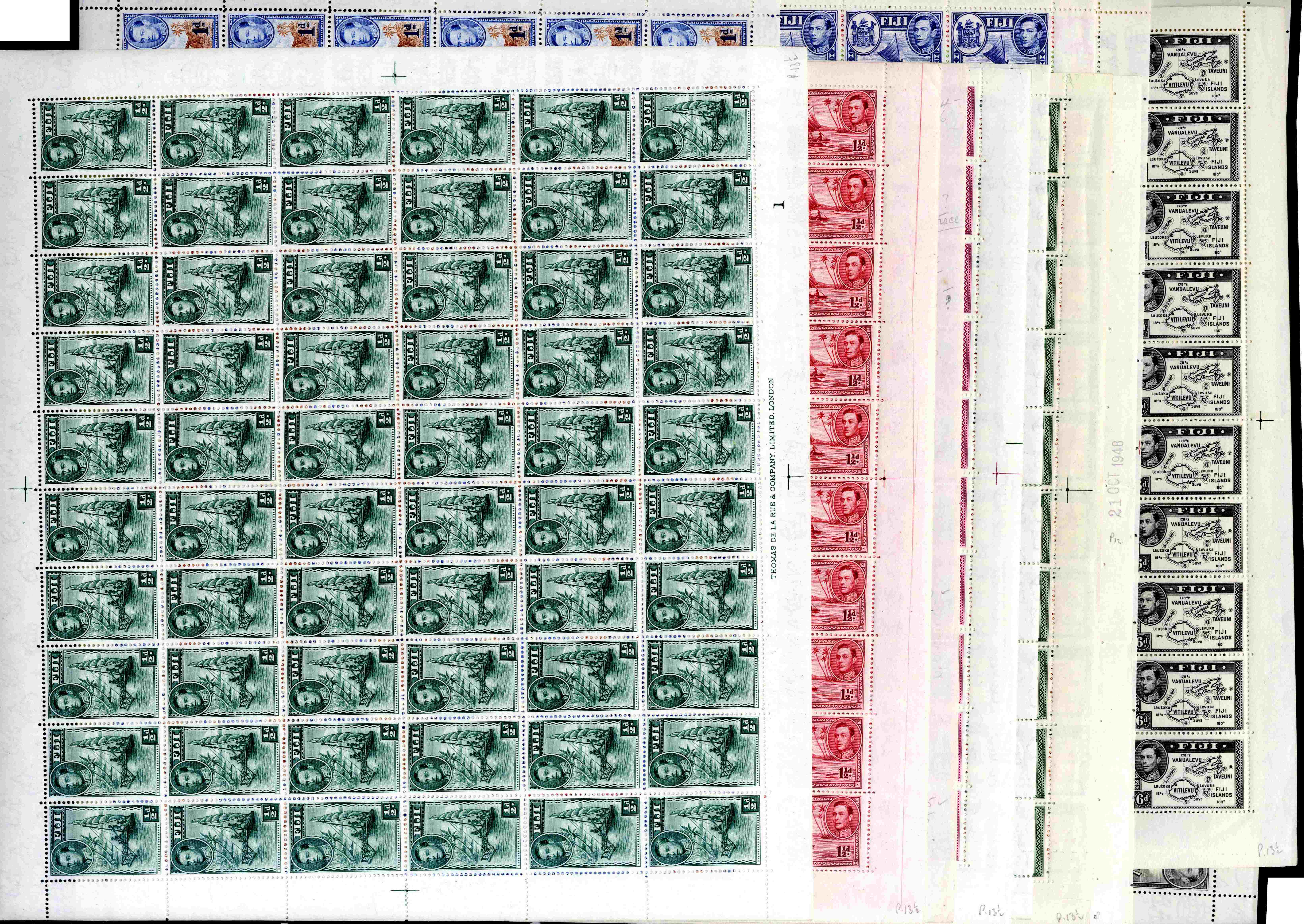 Fiji SG 249/262 sheets group mint