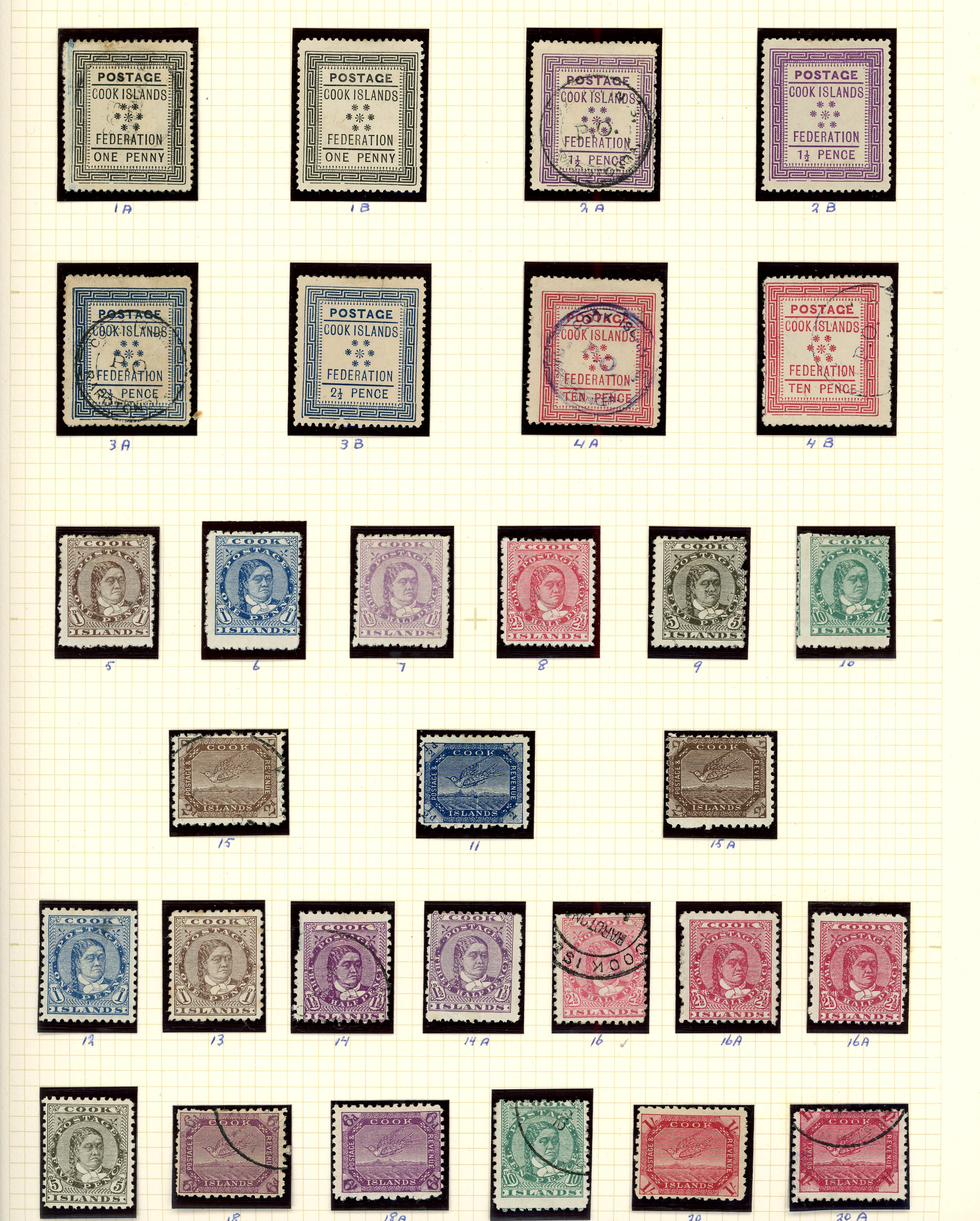 Cook Islands 1892-1976 mint and used collection on Philatelic leaves