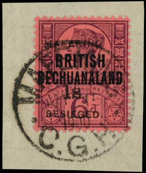 1900 1/- on 6d purple on rose-red...