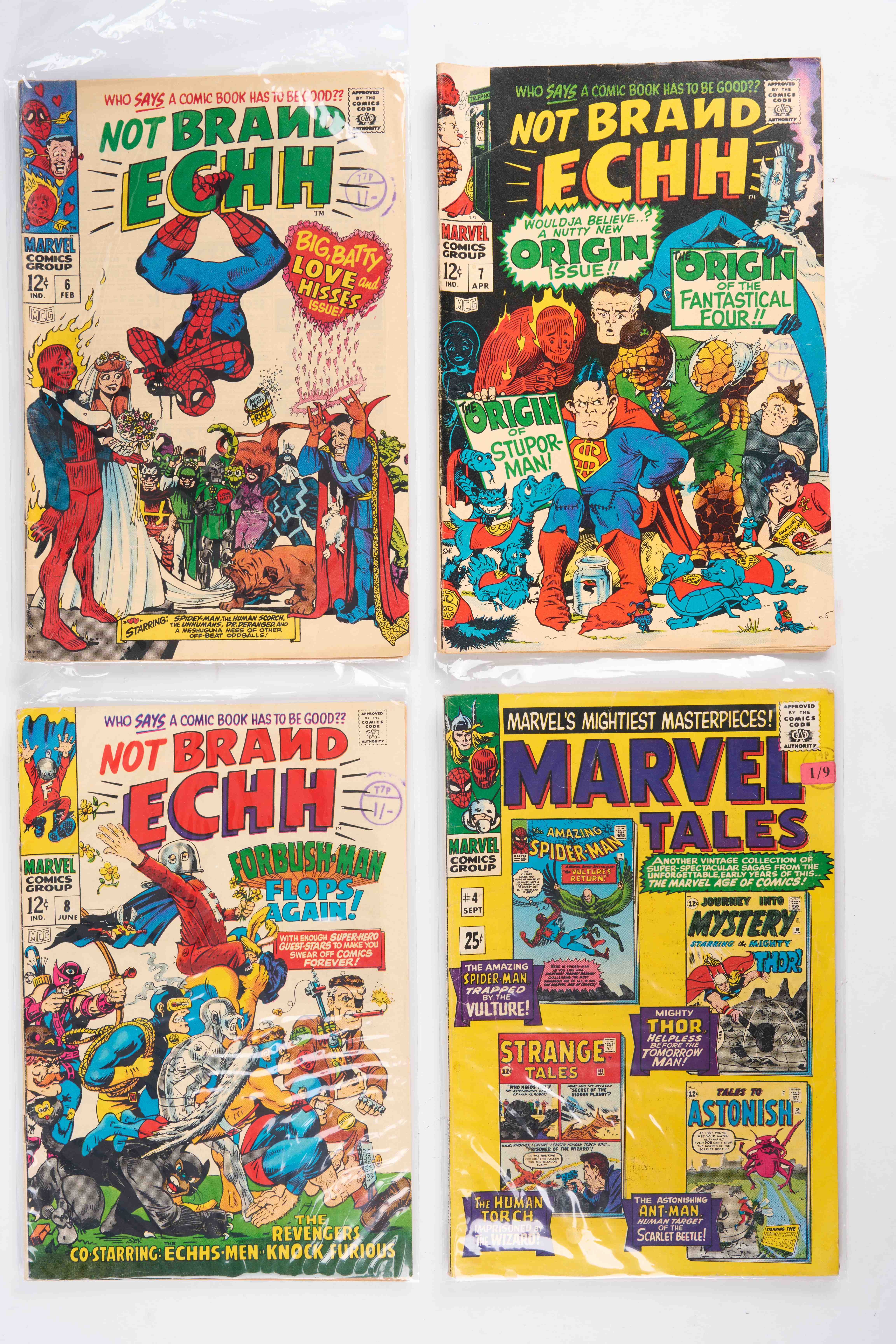 Marvel Comics Not Brand Echh, Marvel Tales, Fantastic Four, Captain Marvel, and More (Marvel Comics, 1964-69 ) Bundle of 12