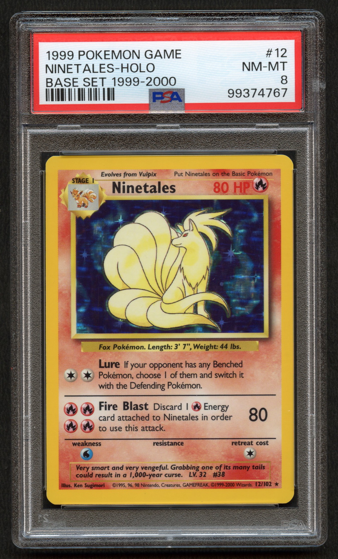 PSA 8 Ninetales - Base Set 4th Print - 1999-2000