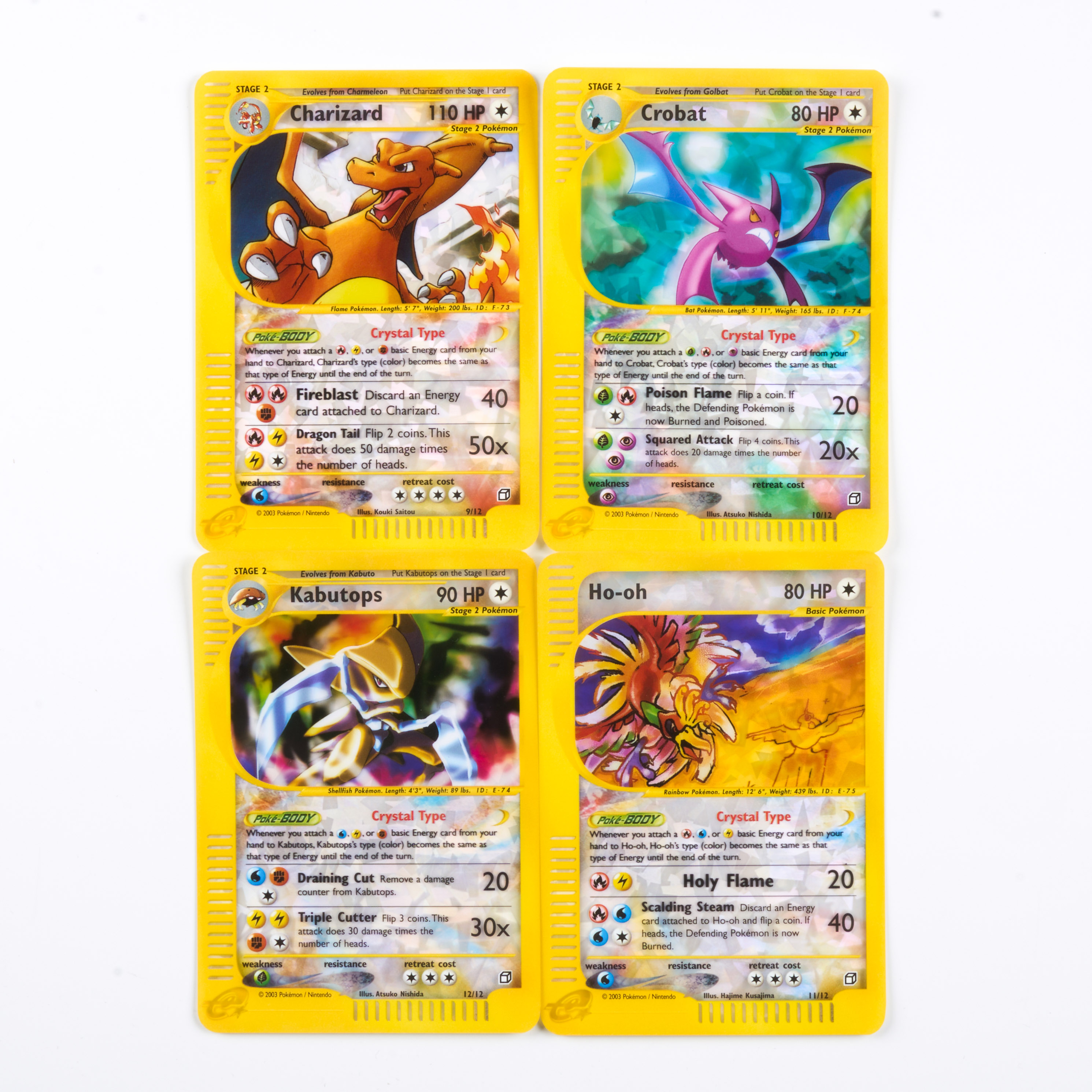 E-Series Crystal Box Topper Set Charizard // Crobat // Kabutops // Ho-oh