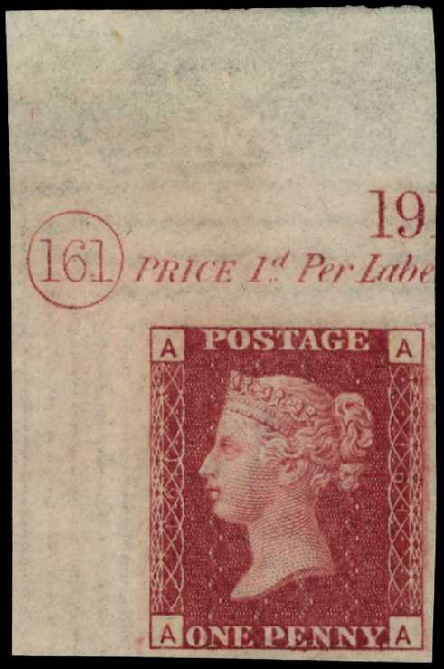1872 1d rose-red Plate 161 (AA) top left...