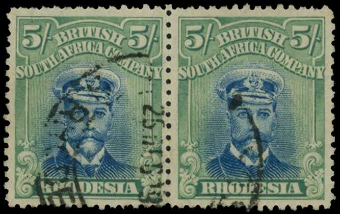 1918-21 5/- Head Die IIIB, perf 14, toned...