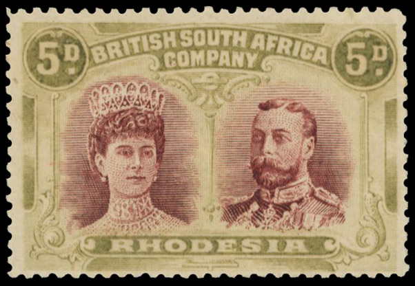 5d lake-brown and yellow-olive RSC C, position 2 Thick Ear mint