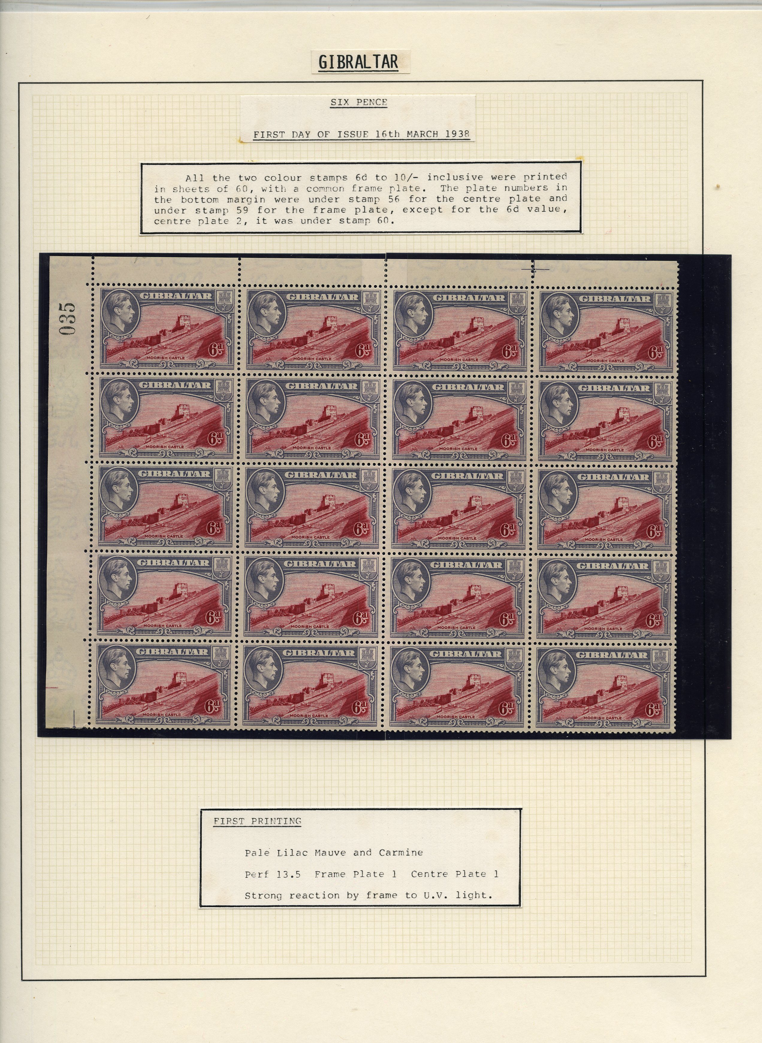 1938 6d carmine and grey-violet, perf...