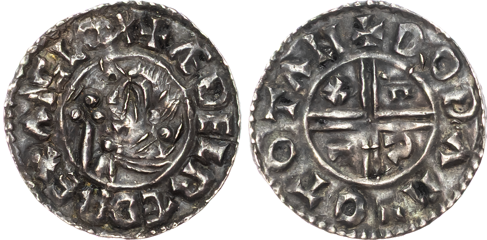 Aethelred II (978-1016), Penny, Crux type, Totnes mint, moneyer Doda.