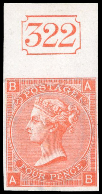 GB SG 94 1872 4d imprimatur