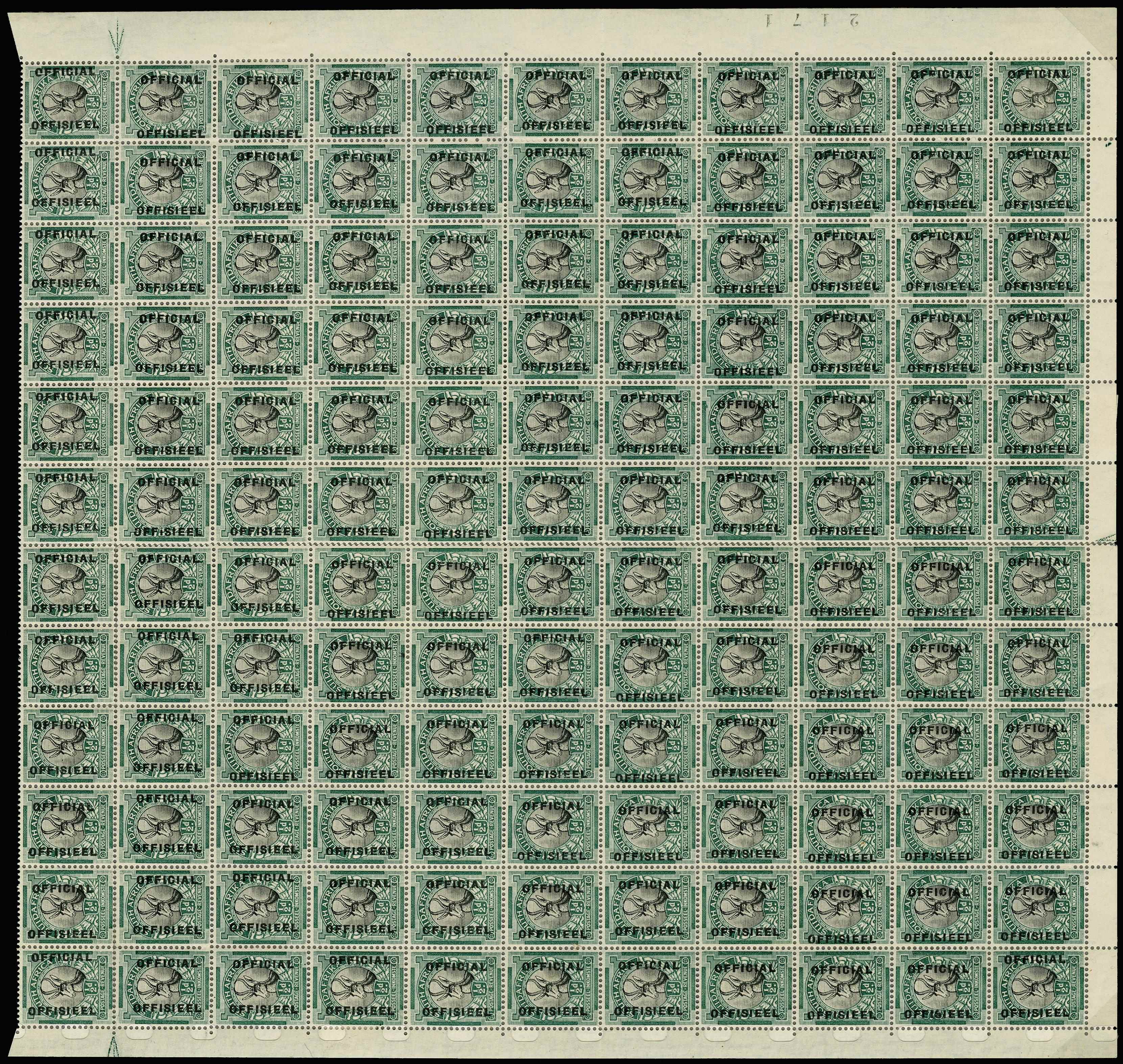 SOUTH AFRICA SG O12/a/b/var 1930-47 ½d Set 6 B132 o.g.
