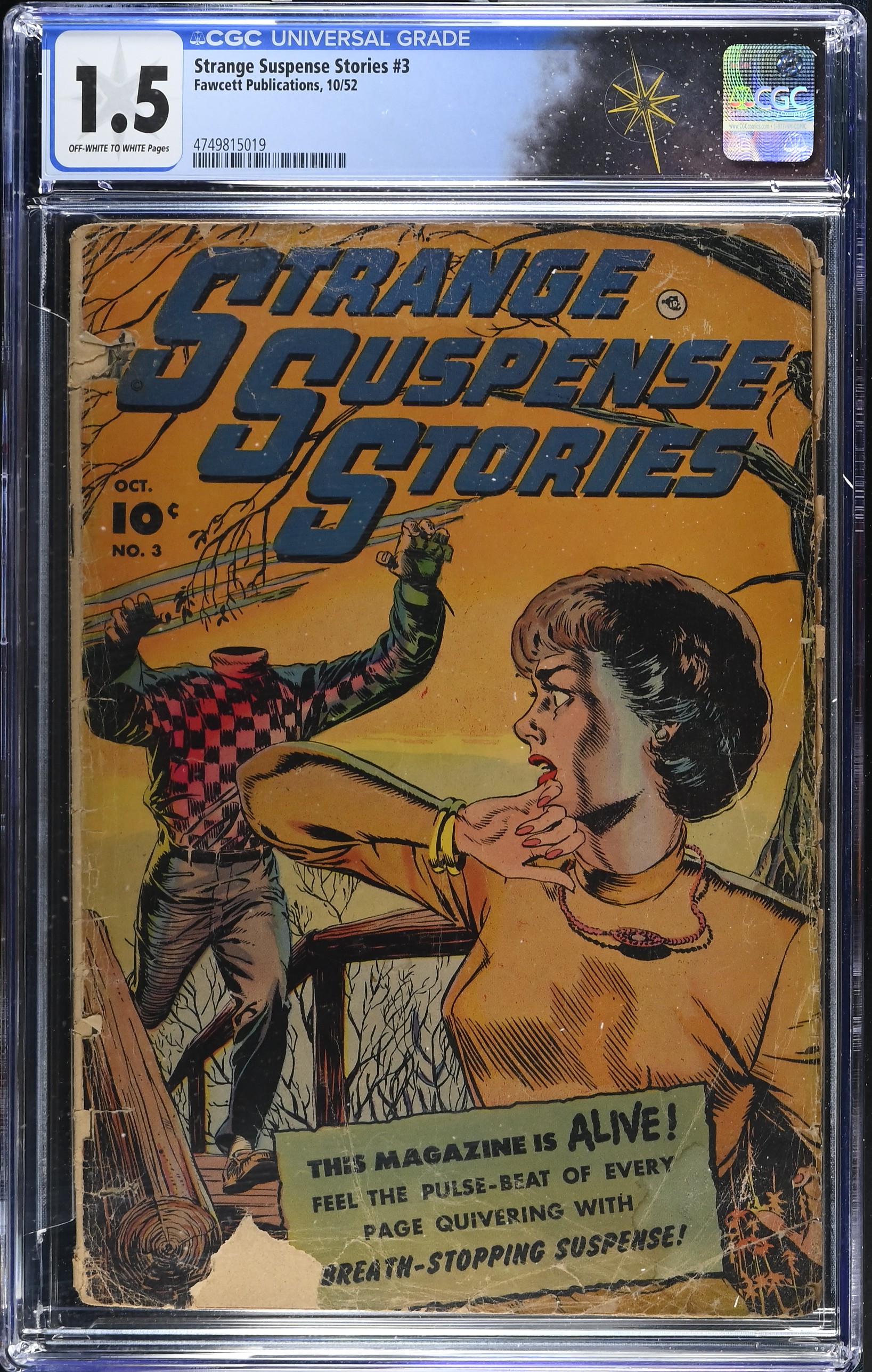 Strange Suspense Stories #3 CGC 1.5 Cover by George Evans (Fawcett Publications, 1952) Off-White to White Pages
