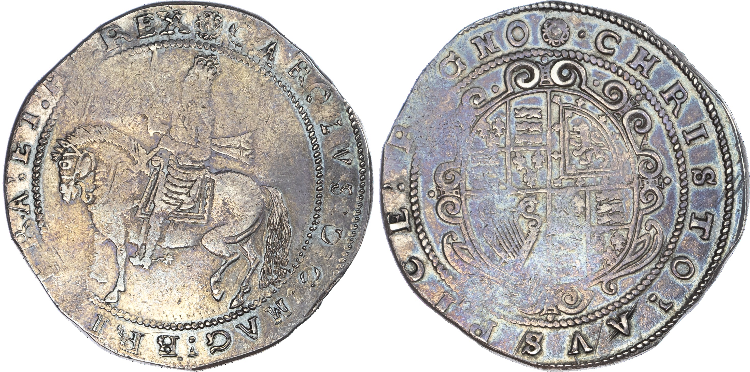 Charles I (1625‑49), Crown, Truro mint, mintmark Rose