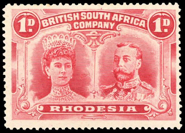 Rhodesia 1910-13 1d rose-carmine perf 15