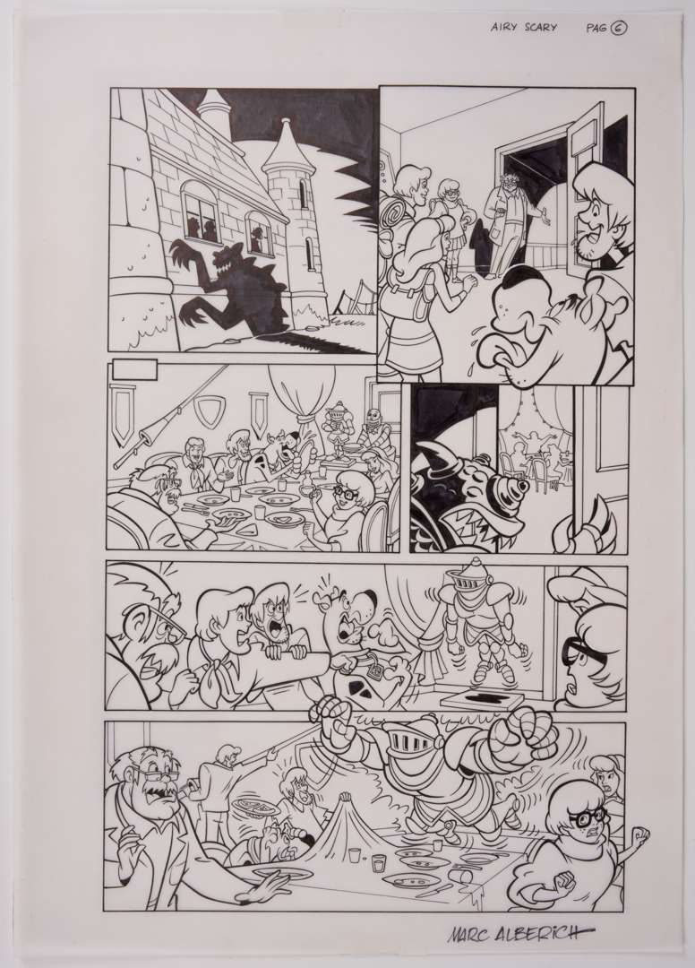 Marc Alberich Scooby Doo UK Magazine Original Comic Page 6 & 12 Signed (Hanna-Barbera Magazine, 2008) Total 3