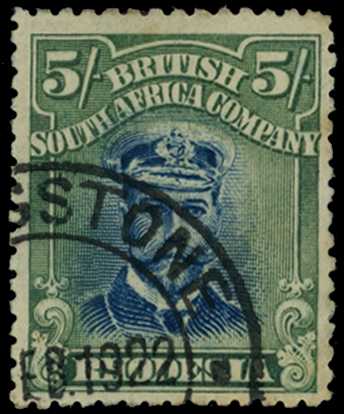 1917-20 5/- Head Die IIIA, perf 14. Used...